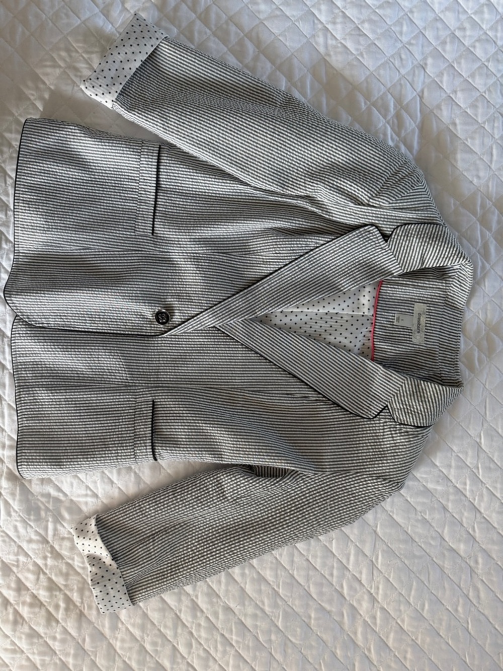 dressbarn Gray and White Pinstripe Women's Blazer
